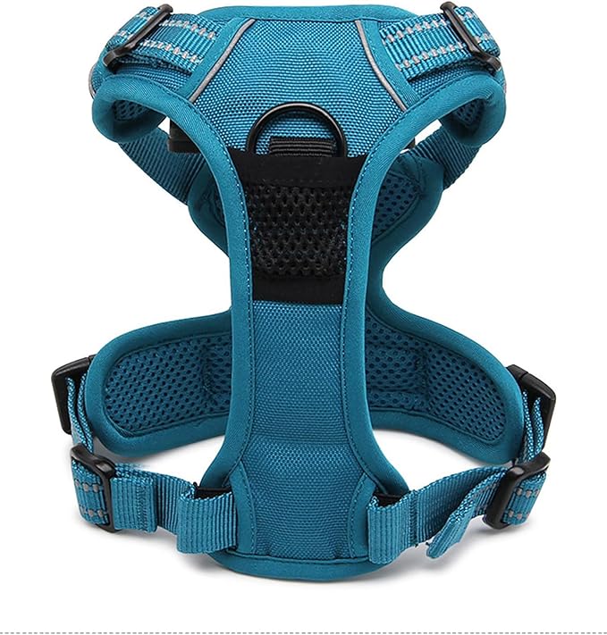 TRUE LOVE Adjustable No-Pull Dog Harness Reflective Pup Vest Harnesses Comfortable Control Brilliant Colors TLH5651(Blue,XL)
