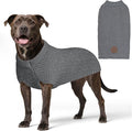 KYEESE Dog Sweater with Leash Hole Comfy Pullover Sweater Medium Size Male with Reflective Yarn Warm Pet Coats Stretchy Cozy Lightweight Thick Knitwear Dog Clothes,Grey, X-Large