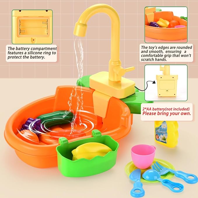 Bird Bath Shower, Bird Bath for Cage with Faucet, Parrot Shower Bathtub Parrot Automatic Bathing Box, Bird Baths for Parakeets, Ferret, Budgie, Goldfinch, Cockatiel, Lovebird and Small Birds (Orange)