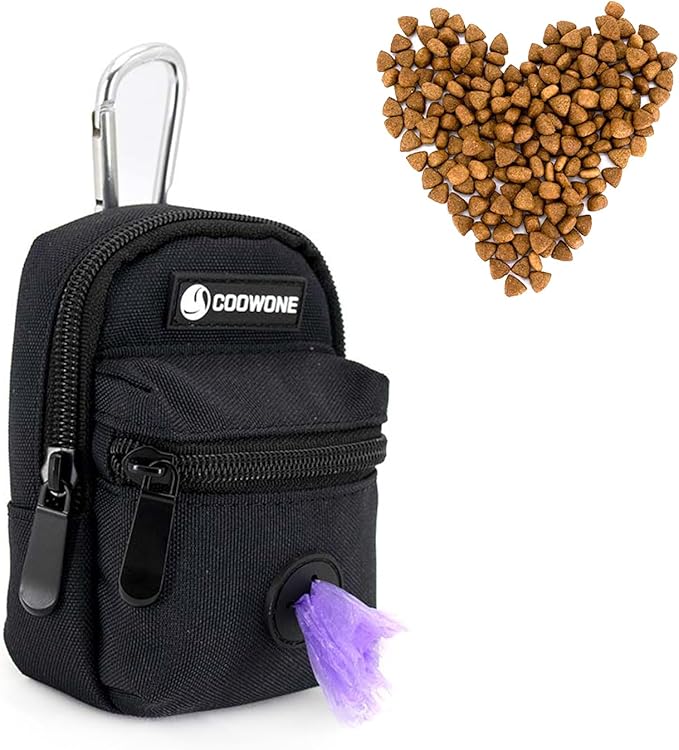 Dog Treat Pouch Dog Poop Bag Holder for Leashes, Pets Snack Container With Inner Small Bag, Puppy Supplies Perfect for Training and Walking - Hands Free Dog Waste Bag Dispenser -Dog Travel Accessories
