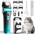 Cat Clippers for Grooming with 5-in-1 Blade, Cat Grooming Kit Cordless Rechargeable Hair Trimmer Detachable Stainless Steel Blade Pet Shaver for Small Kitty Paw Face Head Body