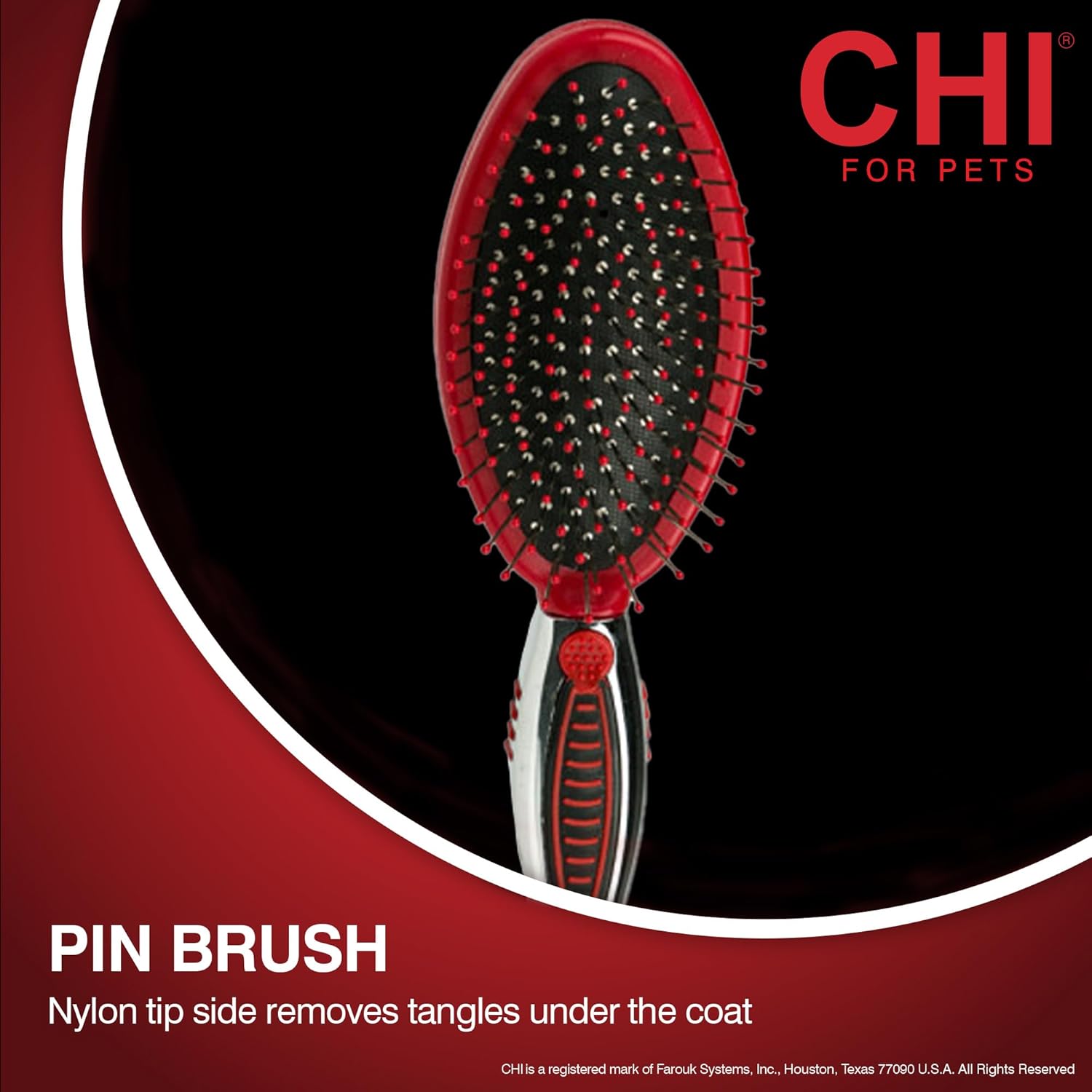 CHI Double Sided Grooming Brush for Dogs & Puppies | 2-in-1 Pin and Bristle Brush for All Coats