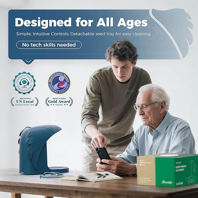 PerchMe® Smart Bird Feeder with Camera, Solar Powered Bird Watching Camera for Outside, 2K HD Auto Capture Motion Detection with AI Identify, DIY Add-ons & Seed Scoop, A Ideal Gift