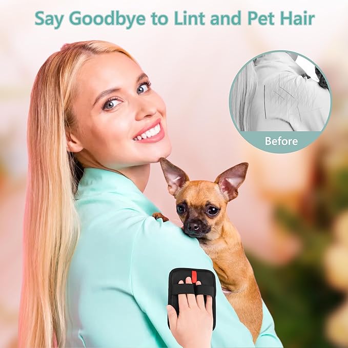 Pet Hair Removal Glove - Reusable Electrostatic Dog/Cat Hair Remover Mitt & Pet Grooming Gloves for Couch, Carpet, Furniture - Upgraded Electrostatic Dog Hair Glove Tool (1 PC)