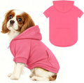 Dog Sweaters,Dog Hoodie,Cozy Fleece Interior Sweatshirt with Hood & Pocket,Leash Hole,Pet Clothes Sweater for Small,Medium,and Large Dogs,Pink&M