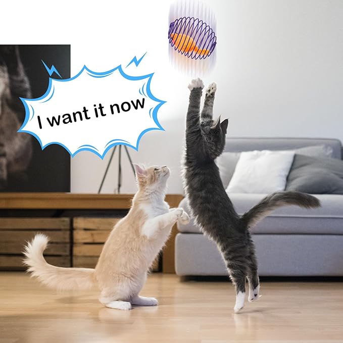 Jecery 5 Pcs Cat Spring Balls Stretchable Springs Toys Rolling Balls Colorful Playful Coils Interactive Spring Action Toy Caged Rats for Kitten Cat Pet Supplies Indoor (Mouse,Multicolor)