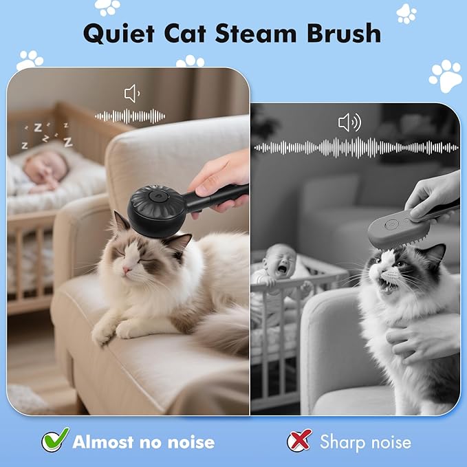 LACOKI Cat Brush, Cat Brushes for Indoor Cats Shedding, Cat Hair Grooming Brush with 2steam Modes for Short and Long Haired Pets Dogs Hair Grooming
