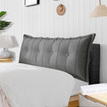 Large Bolster Reading Pillow King Backrest Positioning Support Pillow Daybed Cushion Headboard Pillows for Bed Bunk Sofa with Removable Cover, Grey, 76x3x20 Inch