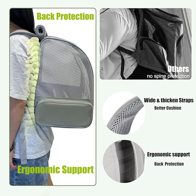 Cockatiel Carrier Backpack for Small to Medium Bird, Portable Bird Travel Carrier Cage with Standing Perches and Metal Tray, Breathable Transport Bag for Parakeet, Budgie, Conure, Cockatiel, Parrot