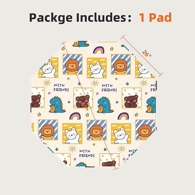 PJYuCien Washable Pee Pads for Dogs 1 Pack, 67" x 26" Octagonal Reusable Pee Pads for Dogs, Leak-Proof Pet Training Pads, Puppy Pads for Non-Slip, Designed for 24/30/36/42'' Width 8 Panels Pen