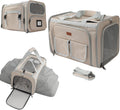 Khaki Dog Carrier Airline Approved,Small Puppy Bag Cats Carriers Soft,Softsides Expandable,Rabbit Bunny Pets Travel Carriers Small Animals Outdoor Carry Kennel