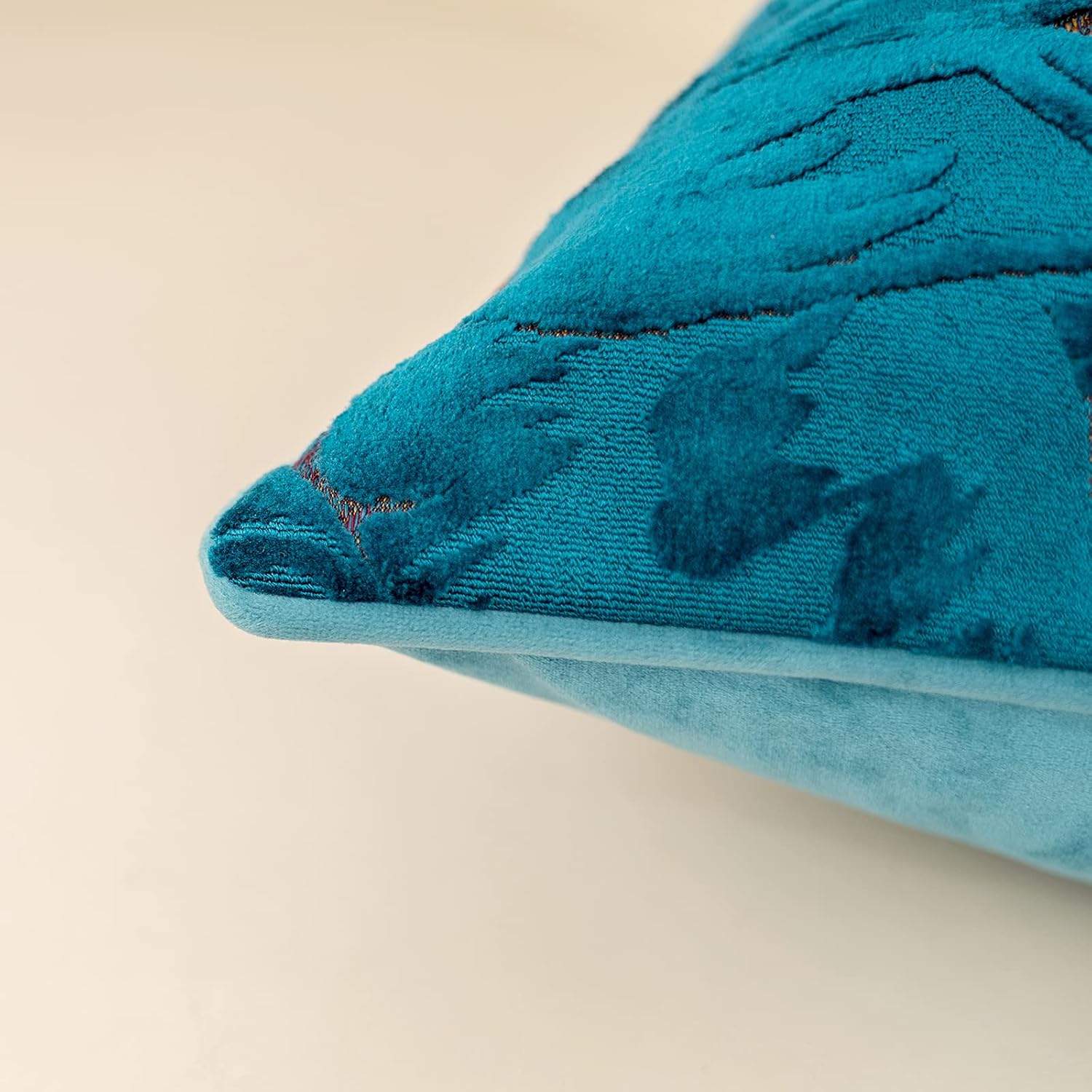 Alerfa 12 x 20 Inch Light Blue Rectangle Maple Leaf Pillow Embroidery Cut Velvet Cushion Case Luxury Modern Lumbar Throw Pillow Cover Decorative Pillow for Couch Sofa Living Room Bedroom Car