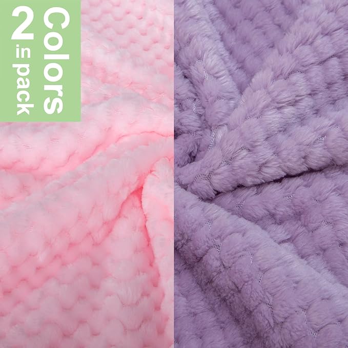 POMIU Dog Sweater, Dog Sweaters for Small Medium Dogs or Cat, Warm Soft Flannel Pet Clothes for Dogs Girl or Boy, Dog Shirt Coat Jacket (Coat Pink+Purple, X-Large)