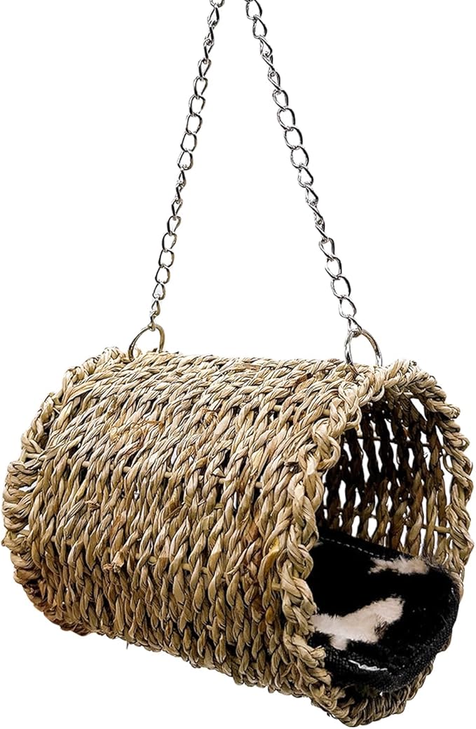 Hamiledyi Hamster Hanging Hammock Basket 3 Piece Wooden Rat Ladder Swing Set Cage Clmbing Toys for Syrian Hamster Sugar Glider Bird Mice Playing Sleeping