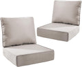 6" Thick Outdoor Cushions 24x24x6, 2-Set Deep Seat Patio Cushions with Removable Cover, Waterproof & Fade Resistant Replacement for Wicker Chair, Loveseat, Sofa - Beige