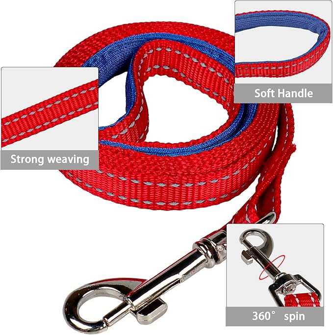 YIMEIS Dog Harness and Leash Set, No Pull Soft Mesh Pet Harness, Reflective Adjustable Puppy Vest for Small Medium Large Dogs, Cats (Red & Blue, Medium (Pack of 1)