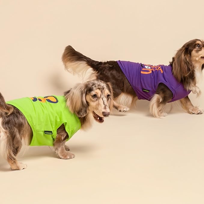 Fitwarm Halloween Spooky Season Dog Shirt, Funny Dog Clothes for Small Dogs Boy Girl, Holiday Doggy Tank Top, Pet Outfit, Purple, Orange, Medium