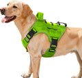 Heavy-Duty Tactical Dog Harness for Large Dogs, No Pull Adjustable Reflective Pet Vest with Molle System, K9 Military-Grade Control for Service Training, Outdoor & 10+ Breeds, Wild Lime, Medium