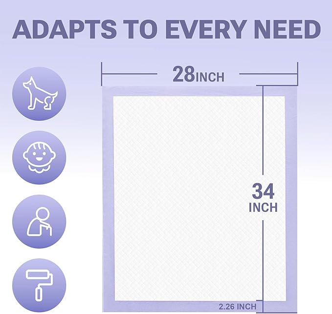 Lavender Scented Puppy Pads Extra Large, Super Absorbent Disposable Pee Pads for Dogs That Neutralize Odor, Wee Wee Pads / Potty Training Pads 28"x34" 50 Count