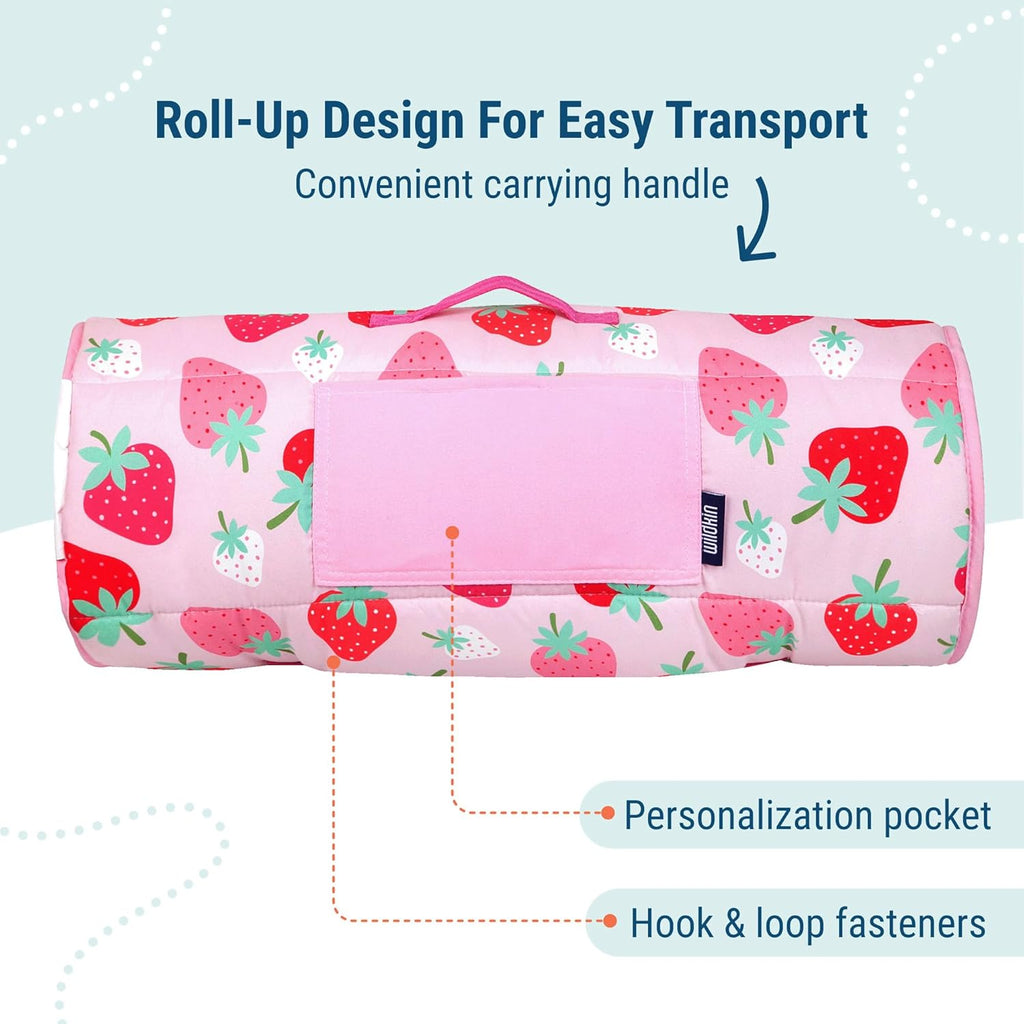 Wildkin 43-inch Kids Nap Mat – Soft Microfiber Toddler Sleeping Mat with Pillow