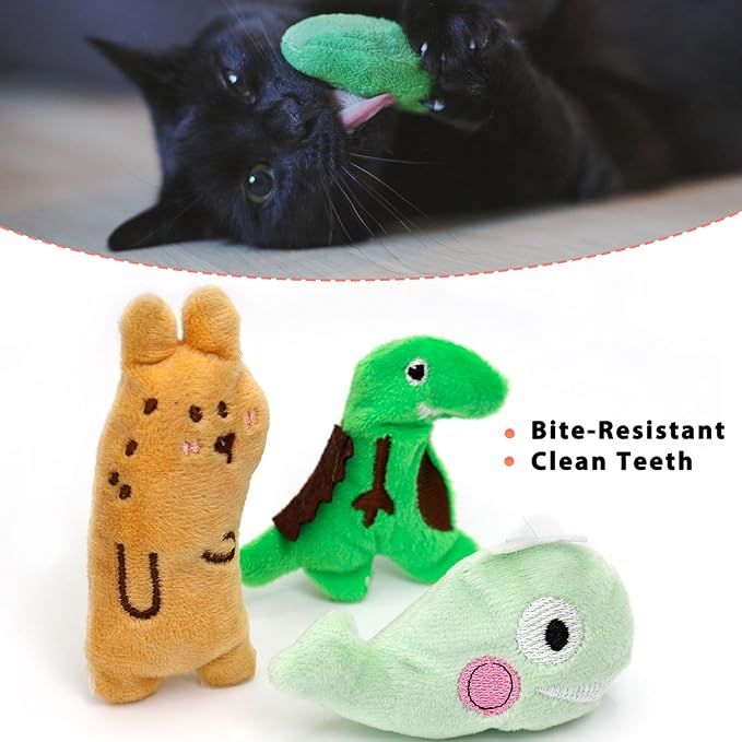 Cat Toys, Interactive Cats Toy for Indoor Cats, Soft and Durable Crinkle Sound Catnip Toys, Catnip Filled Mouse Cat Teething Chew Toy (Pack of 6)