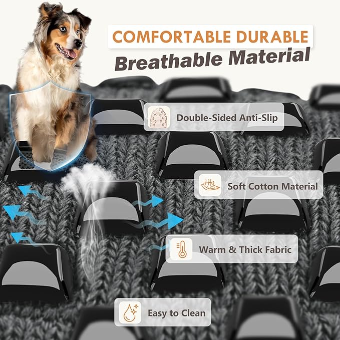 Non Slip Dog Socks to Prevent Licking Paws Grippy Socks for Senior Dog on Hardwood Floors Anti Slip Dog Socks for Hot Pavement Double Side Paw Protector Prevent Scratching Grey XL