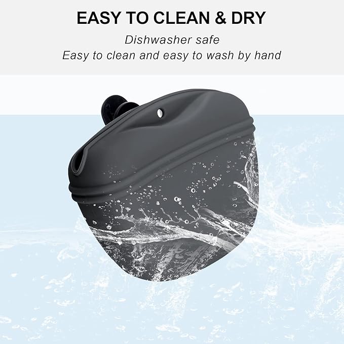 Left&Right Dog Clicker Training Kit,Silicone Dog Training Treat Pouch and Dog Clickers,Dog Treat Bag with Clicker Training for Dogs,Pet Treat Bag with Magnetic Buckle Closing and Waist Clip,Dark Grey