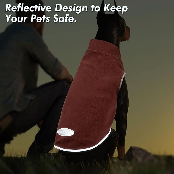 cyeollo 2 Pack Fleece Dog Sweater Vest Dog Sweatshirt Reflective Lightweight Pet Clothes for Medium Large Dogs Girl Pet Apparel Pink, Fuschia, XXL