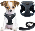 YIMEIS Dog Harness and Leash Set, No Pull Soft Mesh Pet Harness, Reflective Adjustable Puppy Vest for Small Medium Large Dogs, Cats (Navy, Small (Pack of 1)