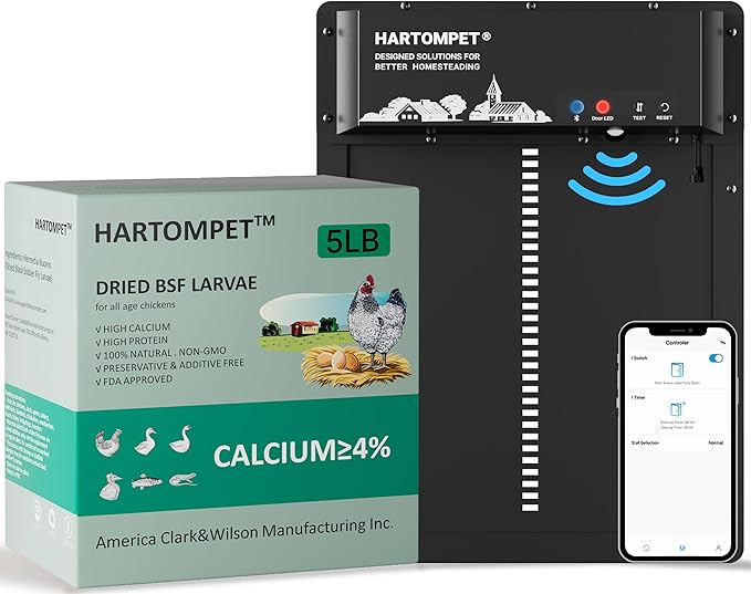 HARTOMPET Better Than Dried Mealworms for Chickens 5 lbs - 85X Calcium Than MealWorms - Non-GMO Chicken Feed Additive - Black Soldier Fly Larvae Treats for Hens, Ducks, Wild Birds