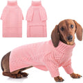 ASENKU Dog Sweater, Dog Sweaters for Medium Dogs, Warm Pullover Doggie KnitTurtleneck Warm Clothes for French Bulldog, Boston Terrier（Pink, M）