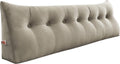 Wedge Headboard Pillow Dorm Room Reading Pillow Back Support for Sitting Up in Bed Bolster Lumbar Cushion Body Positioning Bedrest Velvet 76in Light Tan King