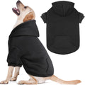 Fleece Dog Sweater & Hoodie - Soft Dog Clothes Sweatshirt with Pocket - Large Dogs (Black&L)