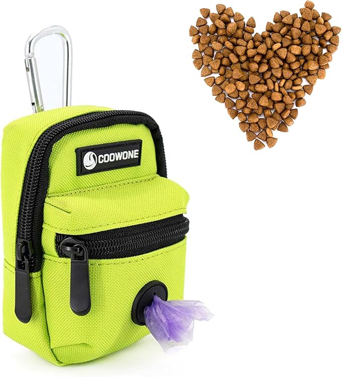 Dog Treat Pouch Dog Poop Bag Holder for Leashes, Pets Snack Container With Inner Small Bag, Puppy Supplies Perfect for Training and Walking - Hands Free Dog Waste Bag Dispenser -Dog Travel Accessories