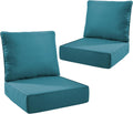 Outdoor Seat Cushion Set-24 x 24 x 6 Inch Outdoor Chair Cushions Set of 2 with Water Resistant & Removable Cover Outdoor Cushions for Patio Furniture Chair Sofa Couch-Peacock Blue