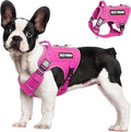 Tactical Dog Harness Small Sized Dog,No Pull Military Dog Vest with Handle,Reflective Heavy Duty Pet Harness for Walking Hiking Training Hot Pink S