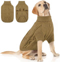 Queenmore Dog Sweater for Large Size Dog,Pitbull Doggy Sweater,XXL Pet Sweater for Labrador Retriever,Cold Weather Warm Knitted Pet Sweatershirt for Boy Girl Dogs (Brown,2XL)