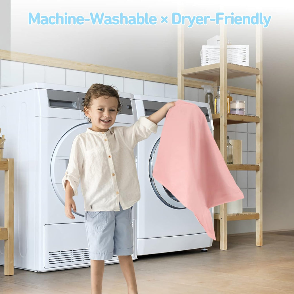 Babebay Toddler Pillow,13X18 Soft Kid Pillow for Sleeping, Machine Washable Toddler Pillow with Cotton Pillowcase, Age 2 to 5 (Pink)