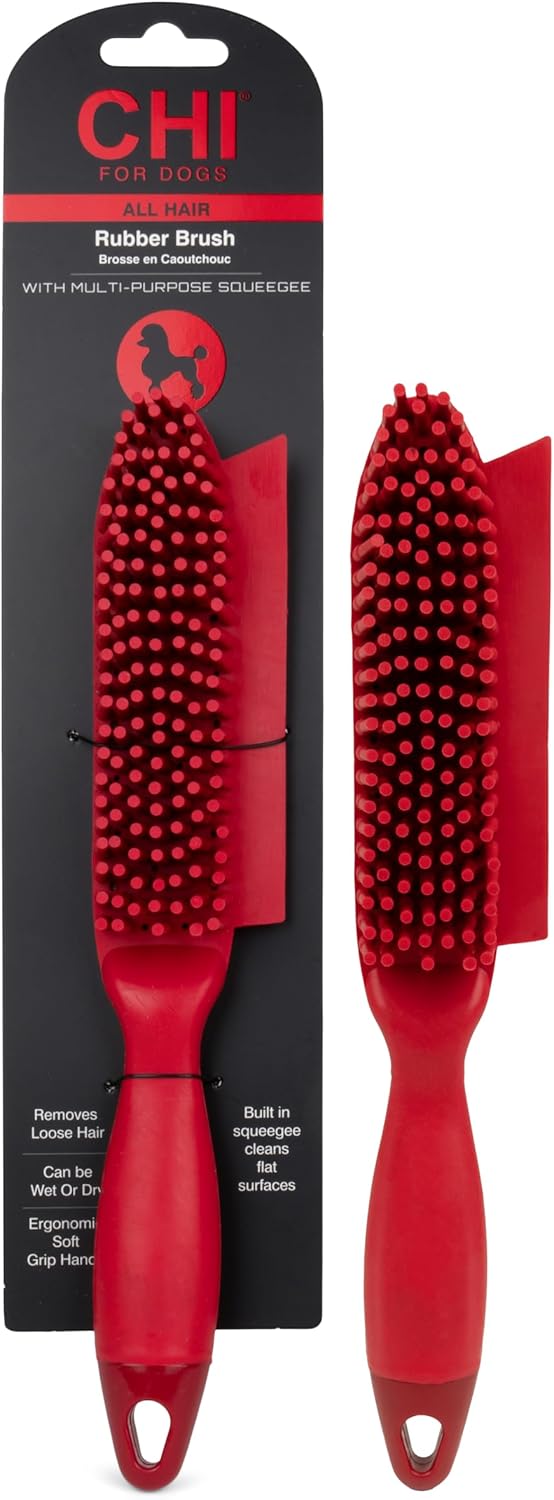 CHI for Dogs Rubber Fur Accumulator Brush - Multi-Use Dog Grooming Tool for Loose Hair and Lint - Effective Fur and Lint Remover for Furniture, Clothing, and Car Seats - Easy to Clean