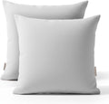 Haven & Glow Decorative Throw Pillow Cover – Square Cushion Case with Zipper | Modern Sofa, Couch & Bed Accent Pillow Covers for Living Room, Bedroom & Home Decor | 20 x 20 Inch – Grey – Pack of 2