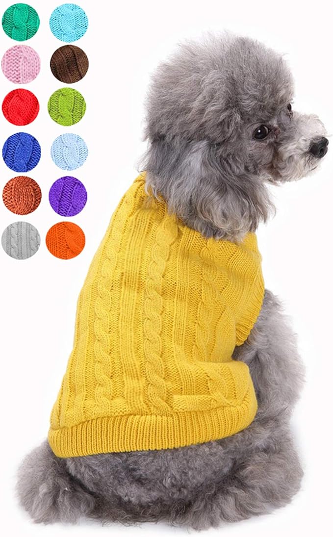 Dog Sweater, Warm Turtleneck Pet Sweater for Small Medium Large Dogs, Cute Winter Classic Cat Sweater Clothes Coat Christmas Sweaters for Girls Boys Puppy