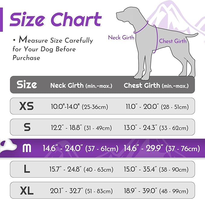 Eagloo Dog Harness Medium Sized Dog, No Pull Service Vest with Reflective Strips and Control Handle, Adjustable and Comfortable for Walking, No Choke Pet Harness with 2 Metal Rings, Purple, M