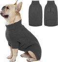 Dog Medium Sweater, Winter Christmas Sweater for Dogs, Solid Color Classic Cable Knit Clothes for Cold Weather, Warm Turtleneck Knitwear Short Sleeves for Outdoor Playing