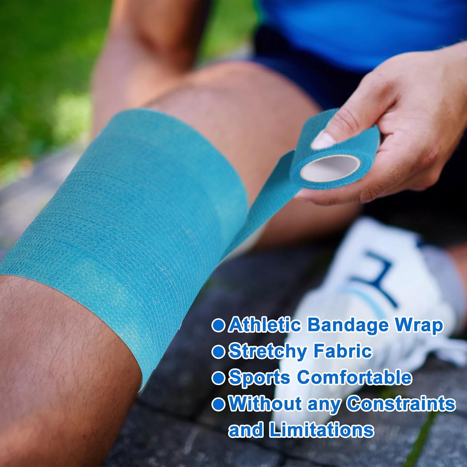 24 Pack Self Adhesive Bandage Wrap 2 Inch, Cohesive Medical Tape for Sports, Elastic Vet Wrap for Athletic, Ankle, Wrist Sprains, Pet First Aid