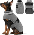 Dog Winter Coat Warm Padded Puppy Jacket Windproof Water Resistant Clothes for Small Medium Large Pets Christmas Sweater Outfit Vest(Grey, S)