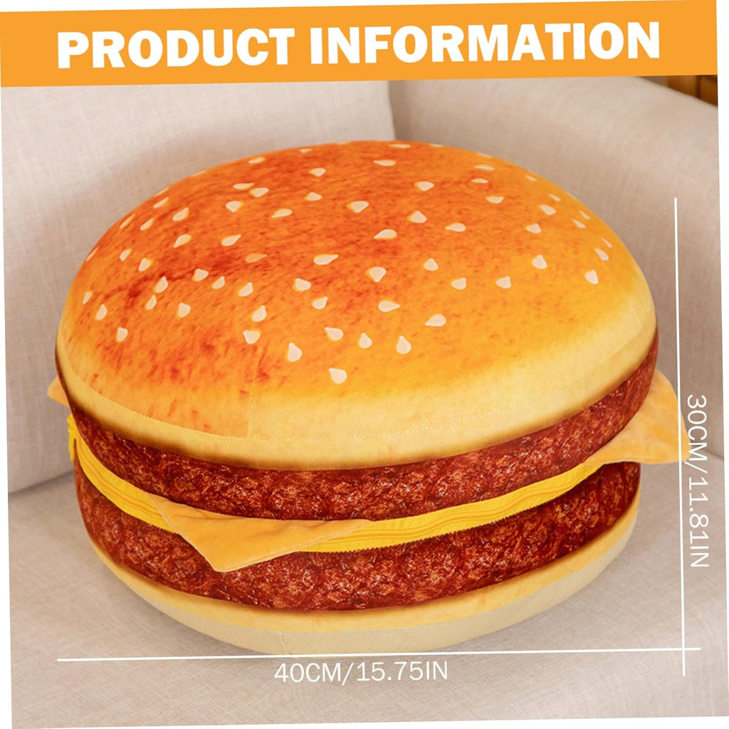 Round Chair Cushions 16x16x12 Inch Cute 3D Simulation Cheeseburger Comfortable Fluffy Soft Floor Cushions for Bedroom School Classroom Couch Sofa Decor Floor Pillows for Sitting