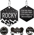 Ultra Joys Stainless Steel Personalized Dog & Cat Tags, Front & Back Engraving, Hexagon Mountain Design, Large