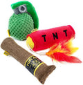 Cat Toy Grenade TNT and Cigar, Cat Toys for Indoor Cats, Kitten Toys, Catnip Toys for Cats of All Breeds, Action Themed Fun for Kicking, Biting, Chewing (Grenade, TNT, & Cigar, 3-Pack)