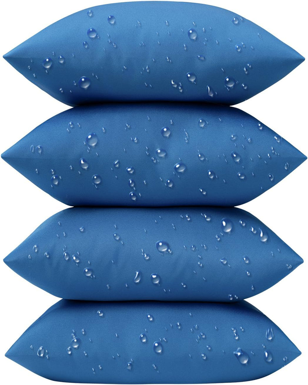 Phantoscope Pack of 4 Premium Dual Usage Outdoor Pillow Inserts, Waterproof Throw Pillows No Cover Needed, Colorful Decorative Couch Sham Cushion Stuffer Patio Couch Tent, Blue 18 x 18 Inches