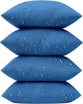 Phantoscope Pack of 4 Premium Dual Usage Outdoor Pillow Inserts, Waterproof Throw Pillows No Cover Needed, Colorful Decorative Couch Sham Cushion Stuffer Patio Couch Tent, Blue 18 x 18 Inches